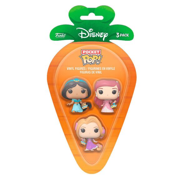 Carrot Pocket POP blister 3 figures Disney Princess Rapunzel Ariel Jasmin |  Techbox