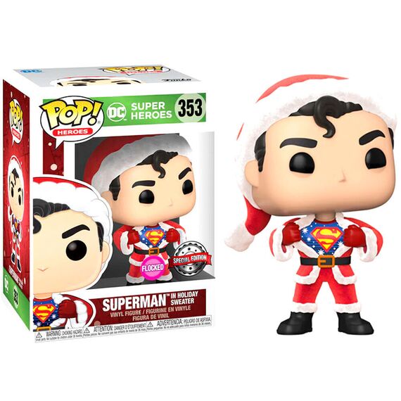 Set figure POP & Tee Back DC Comics Superman Exclusive Flocked |  Techbox