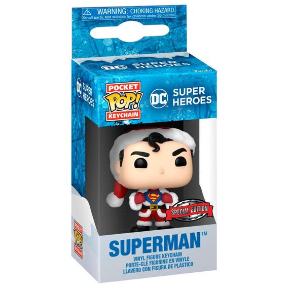 Pocket POP Keychain DC Comics Holiday Superman Exlusive - Keychains - Gifts - Techbox