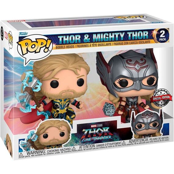 POP pack 2 figures Marvel Thor Love and Thunder Thor & Mighty Thor Exclusive |  Techbox