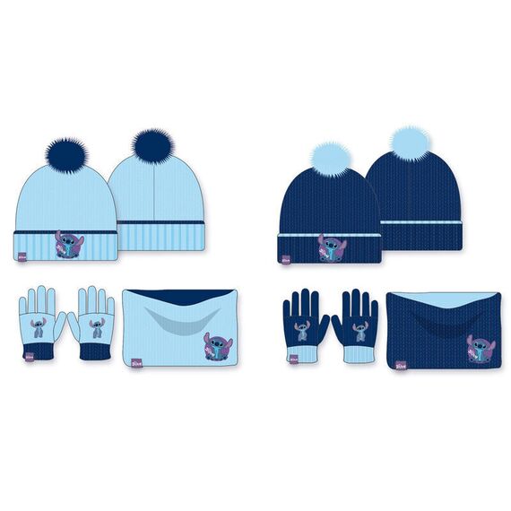 Disney Stitch kids winter set snood hat gloves |  Techbox