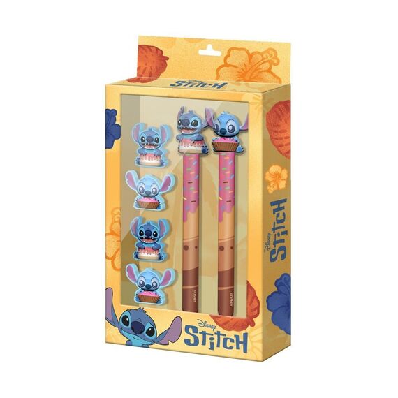 Disney Stitch Pen + Pencil + 4 erasers pack |  Techbox