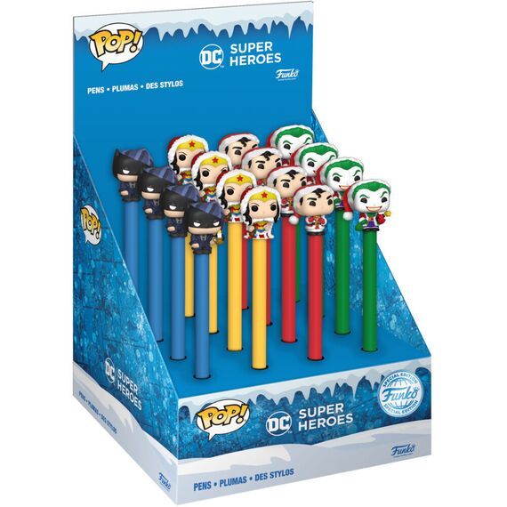 DC Comics Holiday Super Heroes display 16 pens |  Techbox