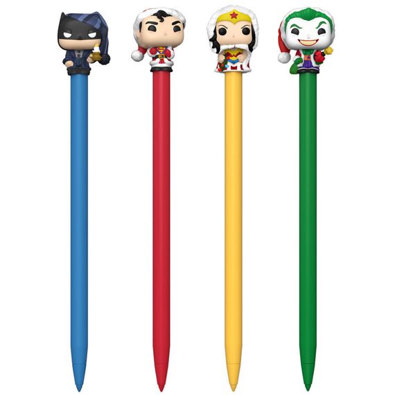 DC Comics Holiday Super Heroes display 16 pens |  Techbox