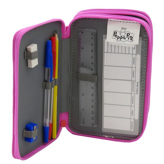 Pepa Pig triple pencil case - STATIONERY / SCHOOL|FILLED PENCIL CASE - Λεπτομέρειες προϊόντος