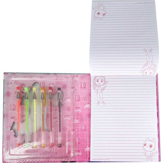 Gabbys Dollhouse notebook + 6 gel pens set |  Techbox