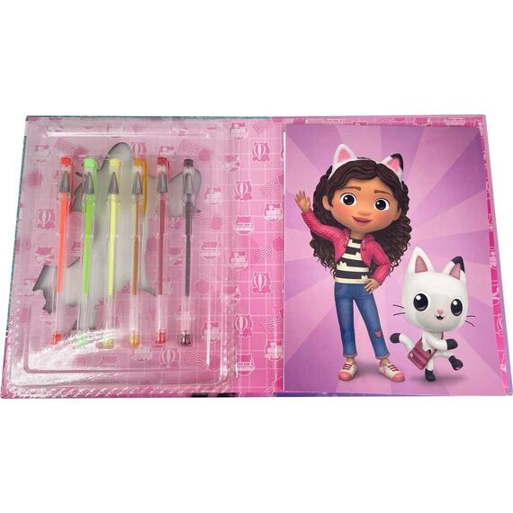 Gabbys Dollhouse notebook + 6 gel pens set |  Techbox
