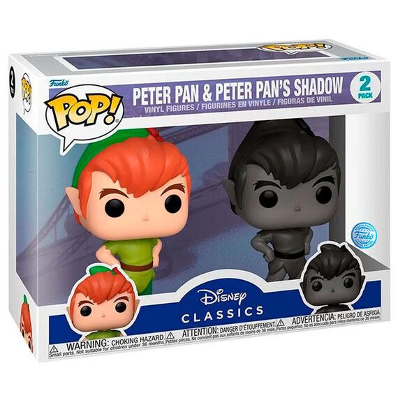 POP pack 2 figures Disney Peter Pan - Peter Pan & Peter Pans Shadow Exclusive - Funko POP - Collectibles - Techbox