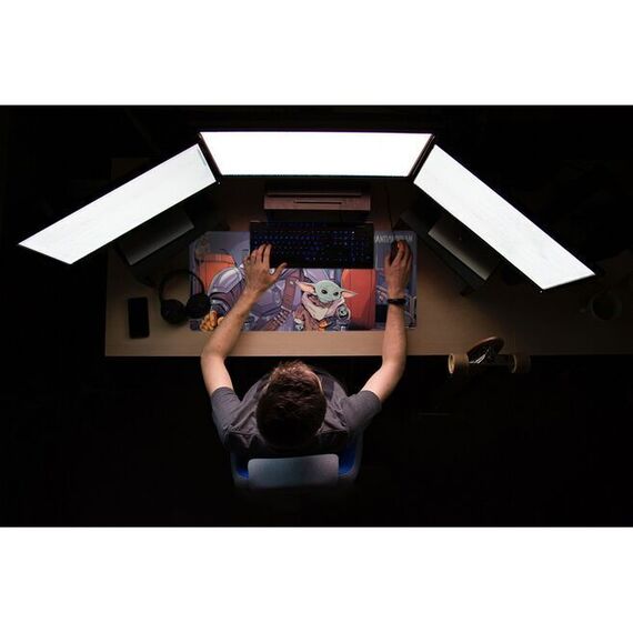 Star Wars Mandalorian & Child gaming desk mat
