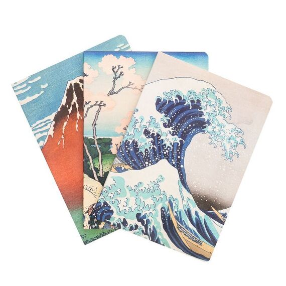 The Great Wave of Kanagawa Hokusai pack 3 A5 notebooks |  Techbox