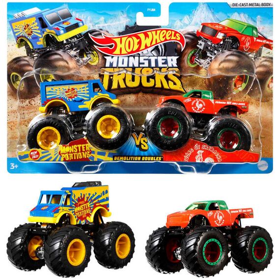 Hot Wheels Monster Trucks assorted pack 2 demolition doules - Hot Wheels - Collectibles - Techbox