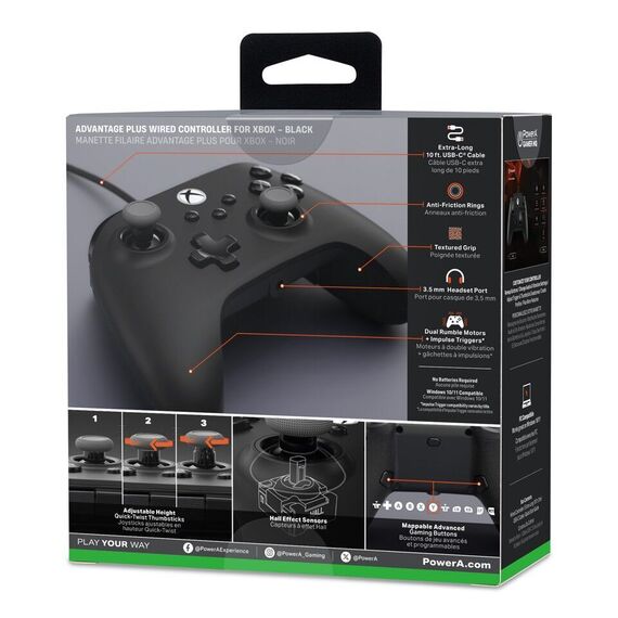 PowerA Advantage Plus Wired Controller for Xbox Series X - S - Black / Xbox Series X - S Accessories - Series X - Techbox