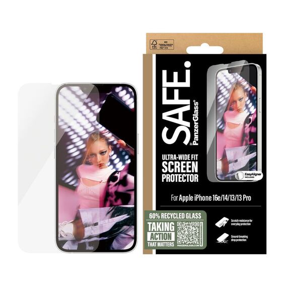 SAFE. by PanzerGlass - Screen Protection - iPhone 16e - 14 - 13 - 13 Pro - Ultra-Wide Fit / Electronics