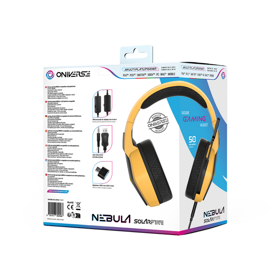 Oniverse Gaming Headset Nebula - Solarfire Yellow / PlayStation 5