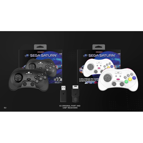 Retro-Bit - SEGA Saturn PRO Controller - White / Video Games and Consoles
