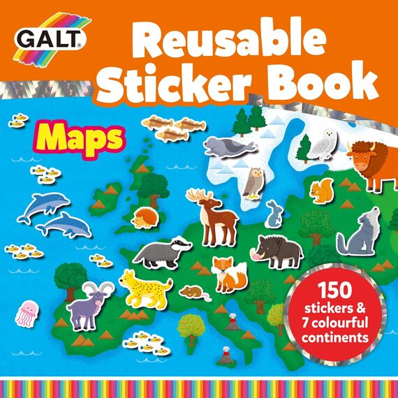Galt - Reusable Sticker Book - Maps (55-1005287) / Toys - Αταξινόμητα -  - Techbox