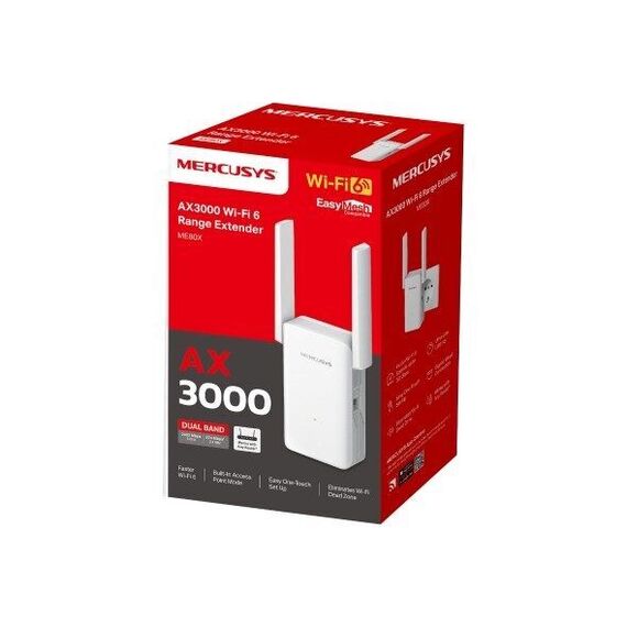 Mercusys ME80X network extender White 100, 1000 Mbit/s - Repeaters & Extenders - Network Devices - Techbox
