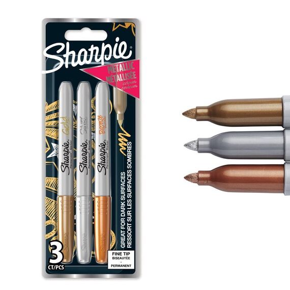 Sharpie - Metallic 3-Blister - Gold/Silver/Bronze - 1.4 mm / Toys
