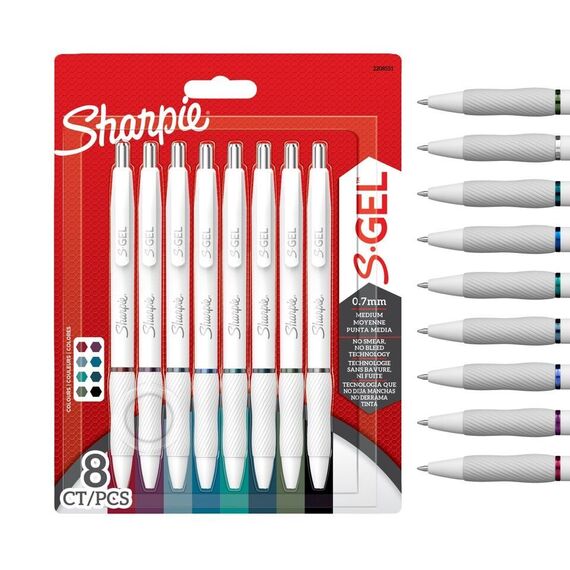 Sharpie - S-Gel Gel Pens - Assorted Ink Colours - 8 Count / Toys