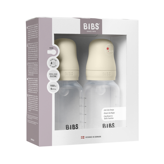 BIBS - Baby Bottle Round Silicone 2 Pack - Ivory - 150 ml / Baby and Children