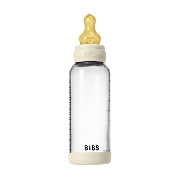 BIBS - Glass Baby Bottle Round Latex Medium Flow - Ivory - 240 ml / Baby and Children - Αταξινόμητα -  - Techbox