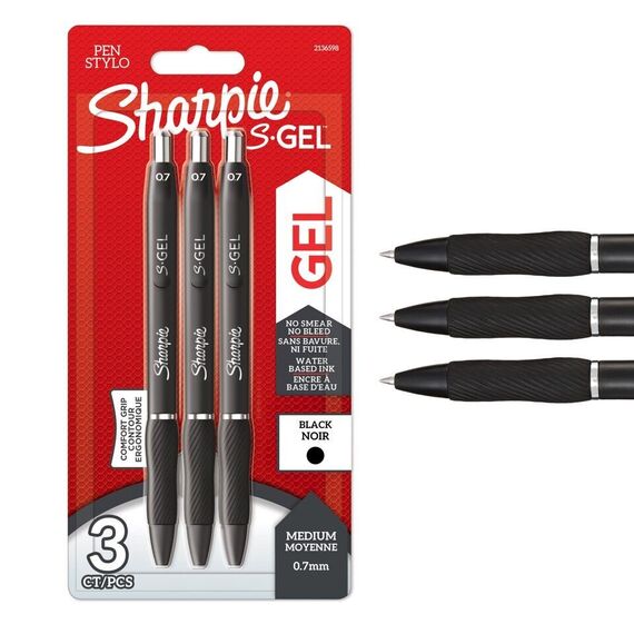 Sharpie - S-Gel Gel Pens - Black - 3 Count / Toys - Αταξινόμητα -  - Techbox