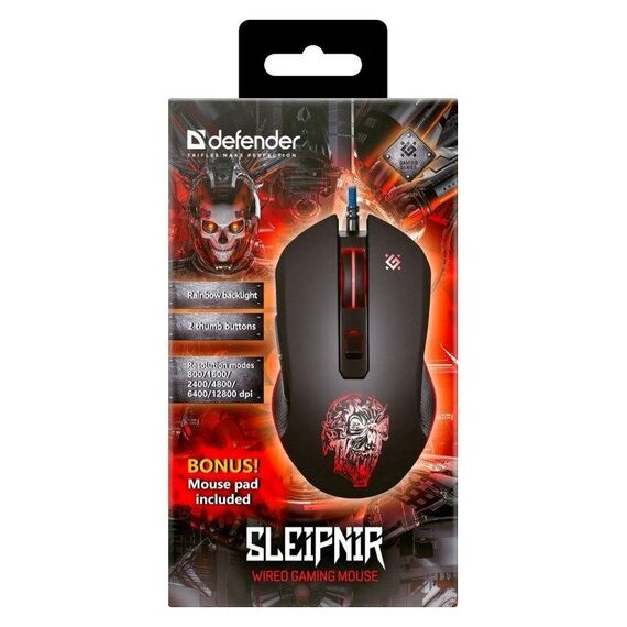 MOUSE DEFENDER GM-927 SLEIPNIR OPTIC 12800dpi 6P - Mice - Keyboards & Mice - Techbox