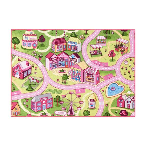 Rebel - Playmat - Pink fairground - 95 x 133 cm / Baby and Children