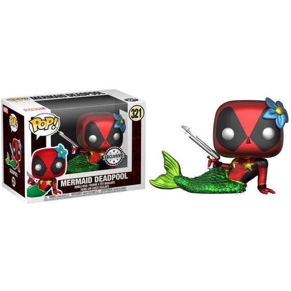 Set figure POP & Tee Marvel Deadpool Mermaid Exclusive - Funko POP - Collectibles - Techbox