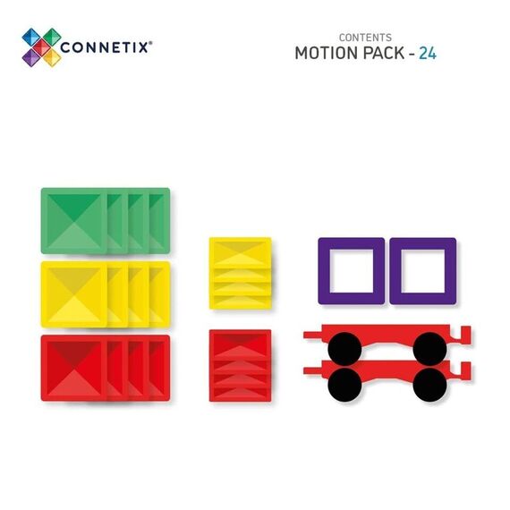 Connetix - Rainbow Motion Pack - 24 Pieces - (CT-R-00024-MO) / Toys