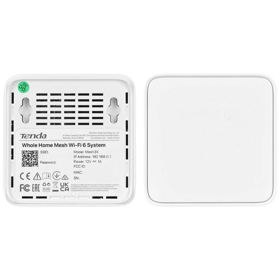 Tenda EX3-3 mesh wi-fi system Dual-band (2.4 GHz / 5 GHz) Wi-Fi 6 (802.11ax) White 1 Internal - Modem & Routers - Network Devices - Techbox
