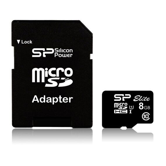 Silicon Power Elite 8GB microSDHC UHS-I memory card Class 10 - Memory Cards - Smartphones - Techbox