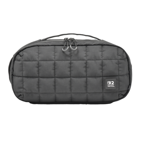 HORI - Puff Pouch - Black - Mid-size / Nintendo Switch 2 - Nintendo Switch 2 Accessories - Accessories for Consoles - Techbox
