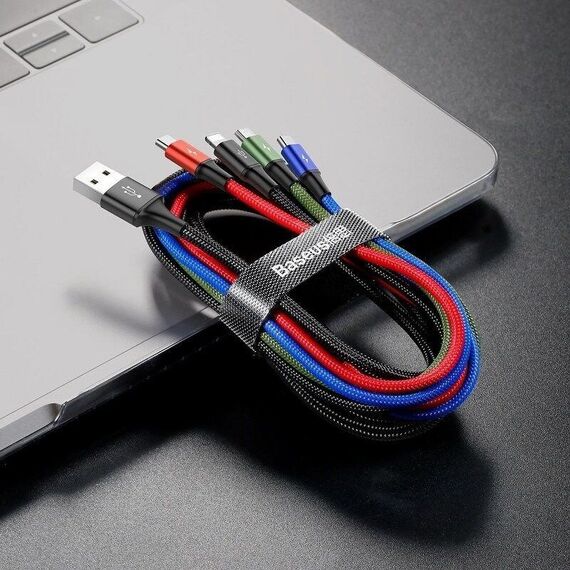 Cable USB Baseus Fast 4in1 2xUSB-C / Lightning / Micro 3.5A 1.2m (black) | Techbox