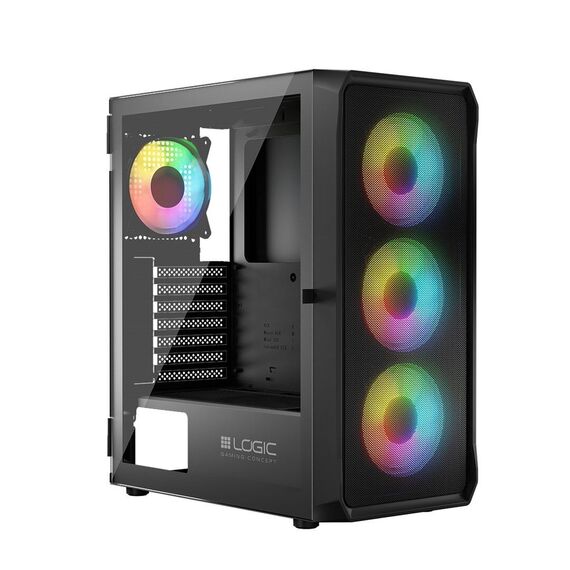 Logic PORTOS ARGB MINIDI USB 3.0 Case Black - Computer Cases - PC Cases & Accessories - Techbox