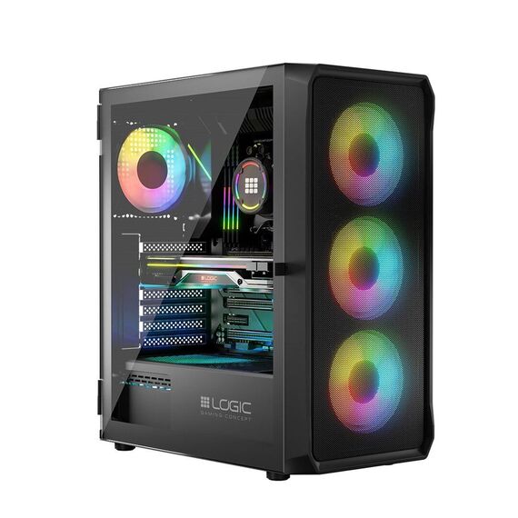 Logic PORTOS ARGB MINIDI USB 3.0 Case Black - Computer Cases - PC Cases & Accessories - Techbox