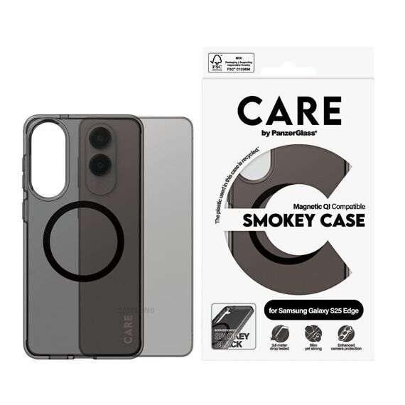 CARE by PanzerGlass - Flagship Case Urban Combat Smokey m. Sort Qi Compatible Samsung S25 Edge / Electronics - Uncategorized Cases (2) - Cases - Techbox