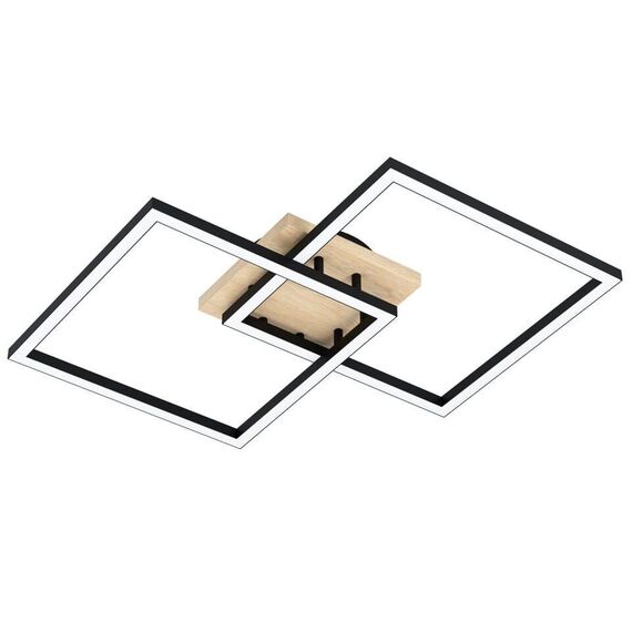 EGLO Lomaltas-Z Smart Ceiling Lamp – Black & Oak – 49.5x77 cm – Tunable White – Zigbee & Bluetooth / Electronics | Techbox