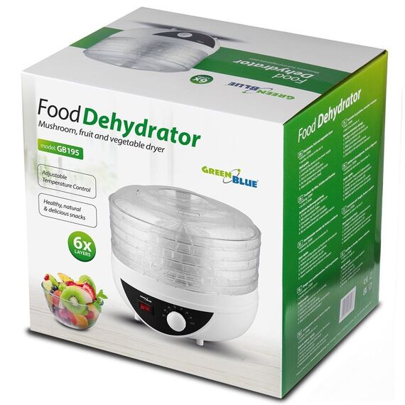 GreenBlue mushroom, vegetable and fruit dryer, 250W power, very quiet, 5 sieves, GB195 | Techbox