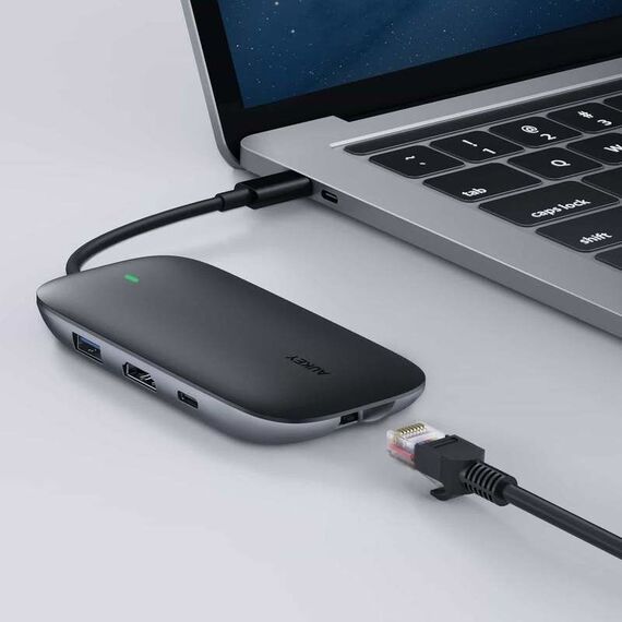 AUKEY CB-C71 interface hub 5000 Mbit/s Black | Techbox