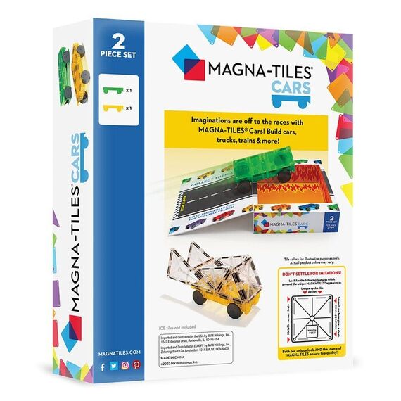 MAGNA-TILES - Cars 2 Piece Expansion Set: Green & Yellow (90216) / Toys