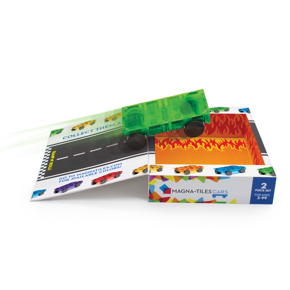 MAGNA-TILES - Cars 2 Piece Expansion Set: Green & Yellow (90216) / Toys