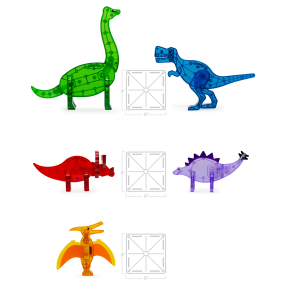 MAGNA-TILES - DDinos 5 Piece Set (90229) / Toys