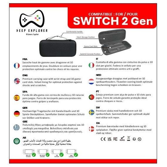 Deep Explorer - Protective case Grey / Nintendo Switch 2 - Nintendo Switch 2 Accessories - Accessories for Consoles - Techbox