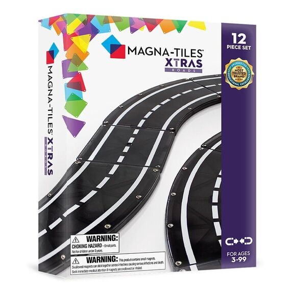 MAGNA-TILES - XTRAS Roads 12 Piece Set (90235B) / Toys