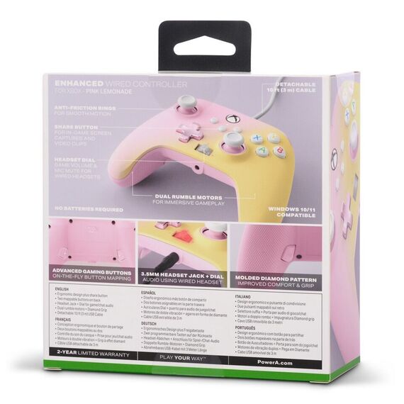 PowerA Enhanced Wired Controller - Xbox Series X/S - Pink Lemonade / Xbox Series X
