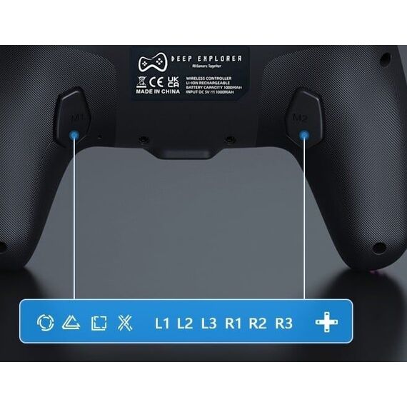 Deep Explorer Wireless Controller Black PS4 / PS3 / PC / PlayStation 4