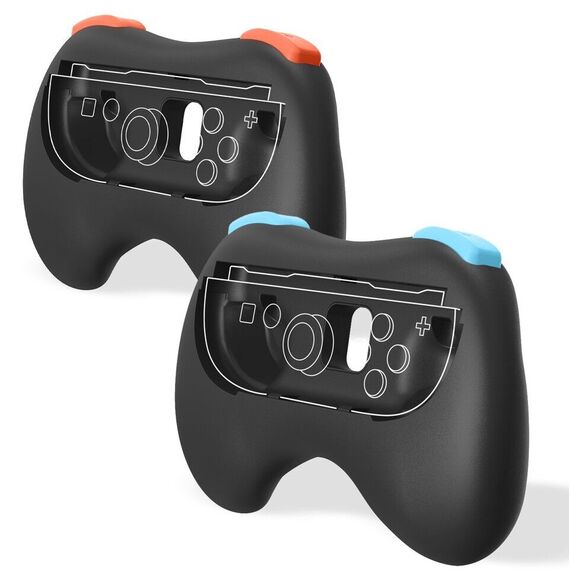 Trade Invaders - Pair of Controller Grips for Switch 2 Joy-Cons - Black / Nintendo Switch 2 | Techbox