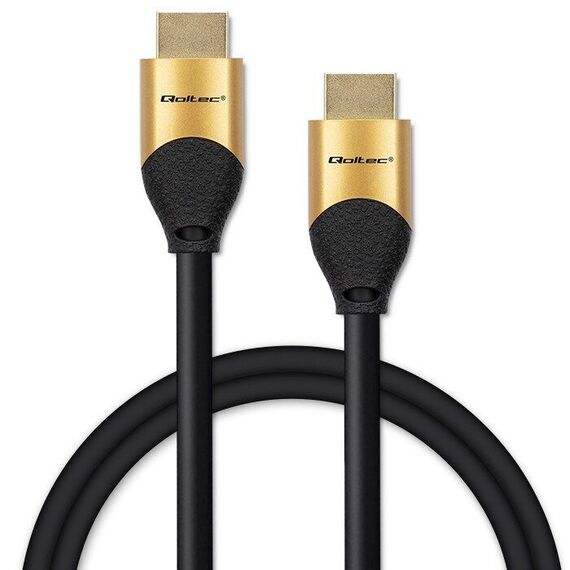Qoltec 50355 HDMI v2.1 Cable Ultra high speed 8K | 60Hz | 28AWG | GOLD | 2m | Techbox