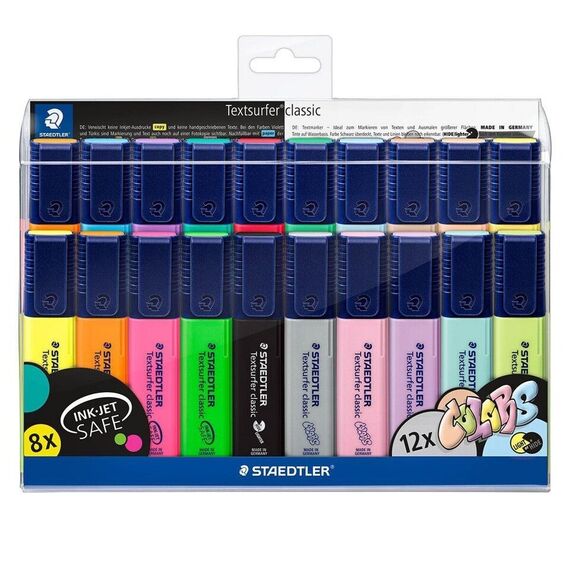 Staedtler – Textsurfer Classic Inkjet Highlighter – 20 pcs Assorted Colors (364 WP20) / Toys